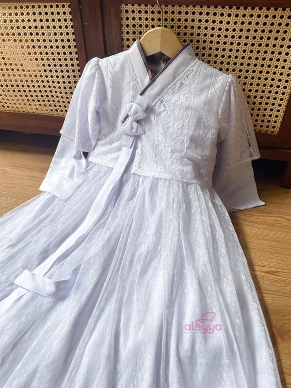 Baju Gamis Anak Tsabita gamis anak usia 4 5 6 8  10 thn  muslim pesta Bruklat kombinasi tutu  mewah Putih Dress Lebaran Remaja Wanita Syari Maxi Maxi Syari Kondangan Dewasa Kulot 3