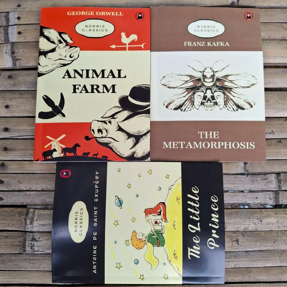 NOVEL BAHASA INGGRIS. NORRIS CLASSCICS. THE METOMORRPHOSIS. ANIMAL FARM. THE LITTLE PRINCCE. BUKU BARU KERTAS BOOKPAPER.