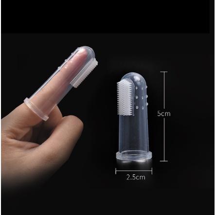 Bàn Chải Đánh Răng Cho Thú Cưng, Trong Suốt, Bàn Chải Đánh Răng Ngón Tay Silicon, Dành Cho Răng Chó, Có Nắp Ngón Tay, 1 Cái 3