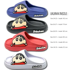Sandal Selop Anak Laki-Laki KarakterCrayon Shin-chanTerbaru Anti Slip Tebal dan Empuk Size 24-35【COD]