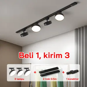 Lampu Sorot Track 12W FULL Set(Track+Light)   Pencahayaansiaran langsung Toko Baju Lampu Halus Hemat Listrik