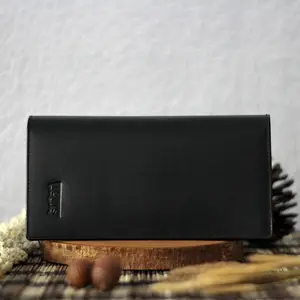 Dompet kulit lipat 2 polos bahan kulit sapi asli untuk pria