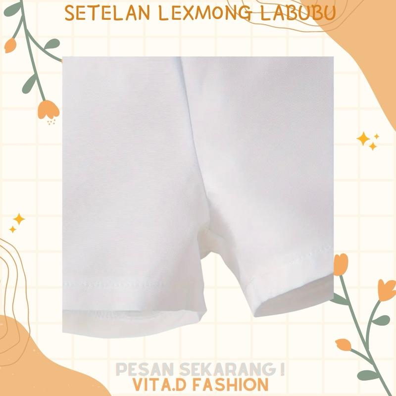 ￼SETELAN ANAK BAJU PEREMPUAN TENK TOP LABUBU USIA 1-6 TAHUN FASHION kaos labuh 5