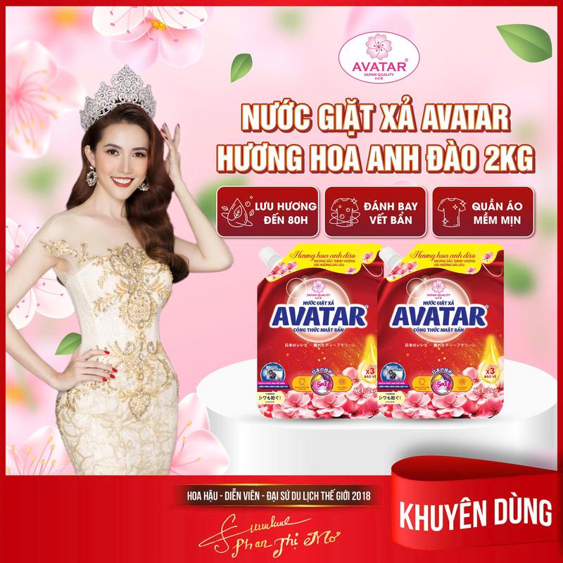 (MUA 1 TẶNG 1) Nước Giặt Xả Avatar 5 In 1 Hương Hoa Anh Đào Làm Sạch Sâu Combo 2 Túi 2Kg/Túi