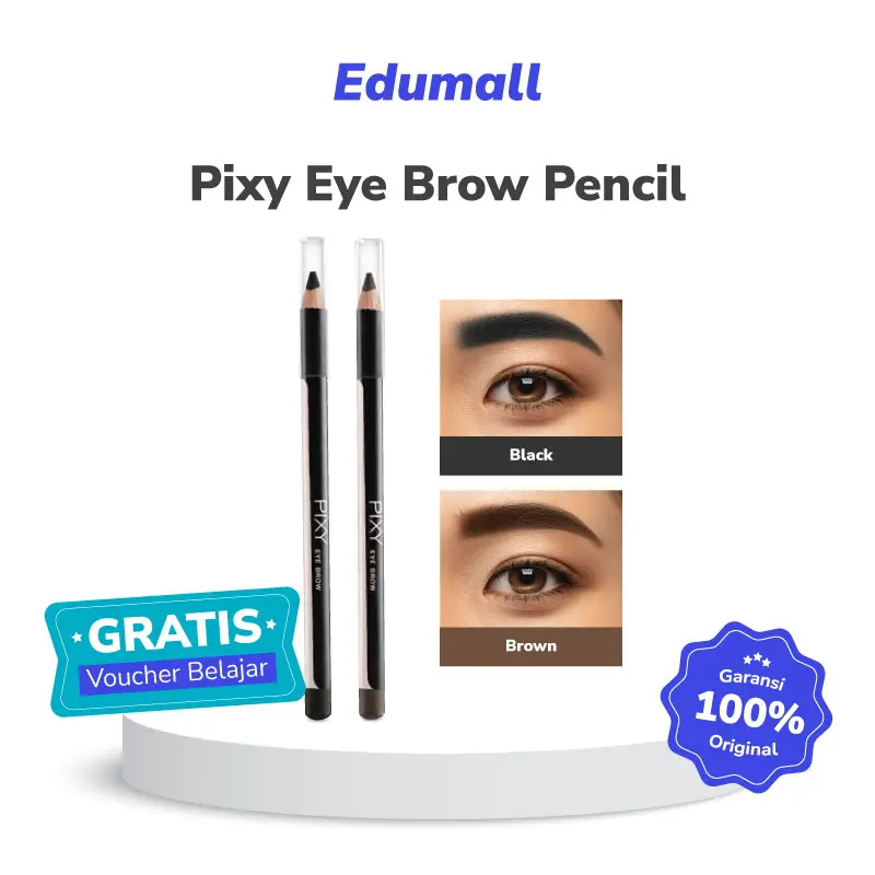 PIXY Eyebrow Pencil Black Brown Pensil Alis Hitam Coklat BPOM Edumall