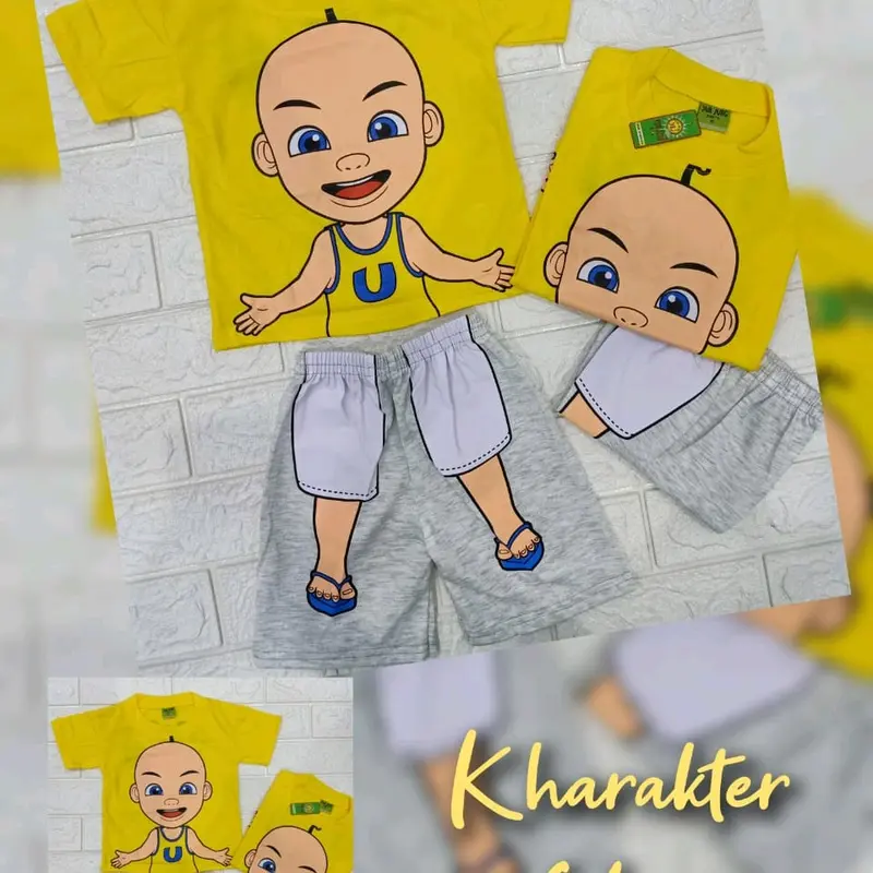 baju kaos setelan anak upin ipin lucu, setelan umur 1 sampai 10 tahun 0