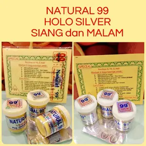 Bedak Natural 99 isi Siang dan Malam Holo silver Original Best Seller