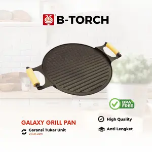 B-TORCH Galaxy Grill Pan Premium Alat Pemanggang Barbeque Panggangan Anti Lengket Kitchenware BBQ bulat