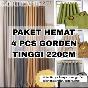 4 PCS PAKET HEMAT GORDEN SMOKRING PINTU DAN JENDELA MINIMALIS TINGGI 220