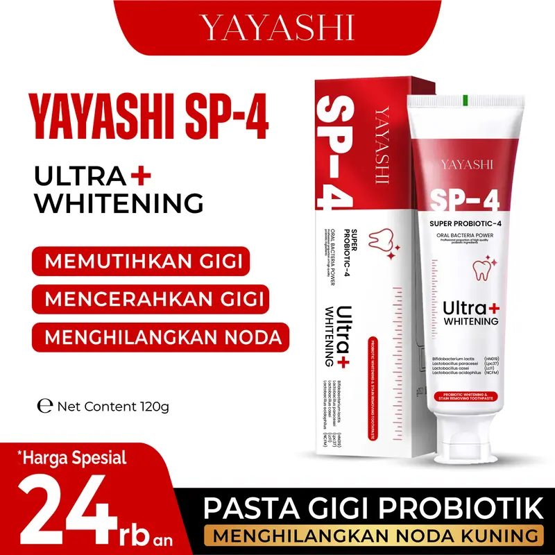 [COD-AF] YAYASHI SP-4 Ultra Whitening Pasta Gigi Pemutih Probiotik Untuk Kesehatan Gigi Memutihkan Dan Mencerahkan Gigi Menghilangkan Noda dan Karang Pada Gigi Menyegarkan Napas Kesehatan Mulut AFF1 0