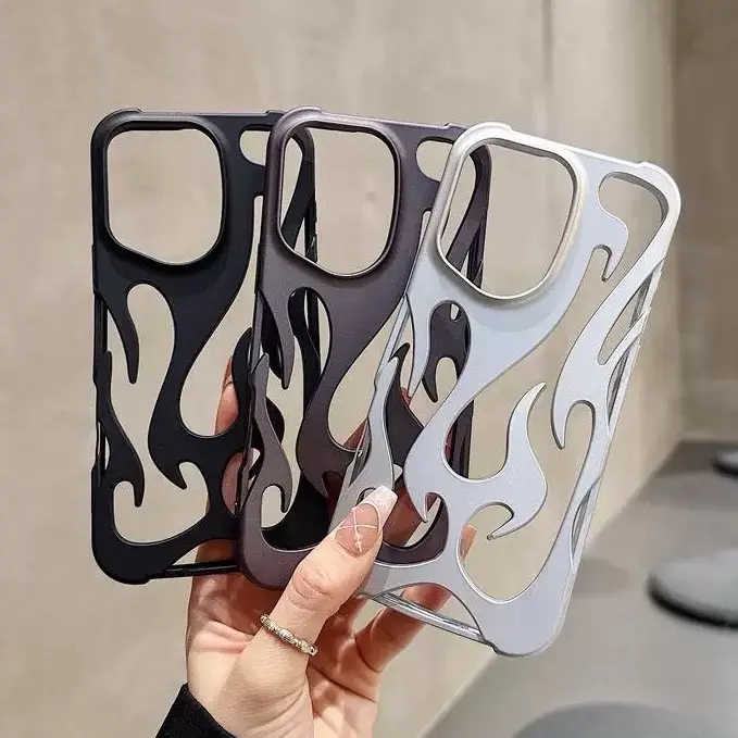 Case Fire Frosted 3D Flame Pattern Silicone for 16 15 14 13 12 11 Pro Max 14 15 16 Plus 2