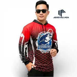 Jersey Mancing Lengan Panjang Dryfit Kaos Pancing Laut Hoodie Mancing Bahan Premium Tebal Halus Sirkulasi Udara Size L XL XXL