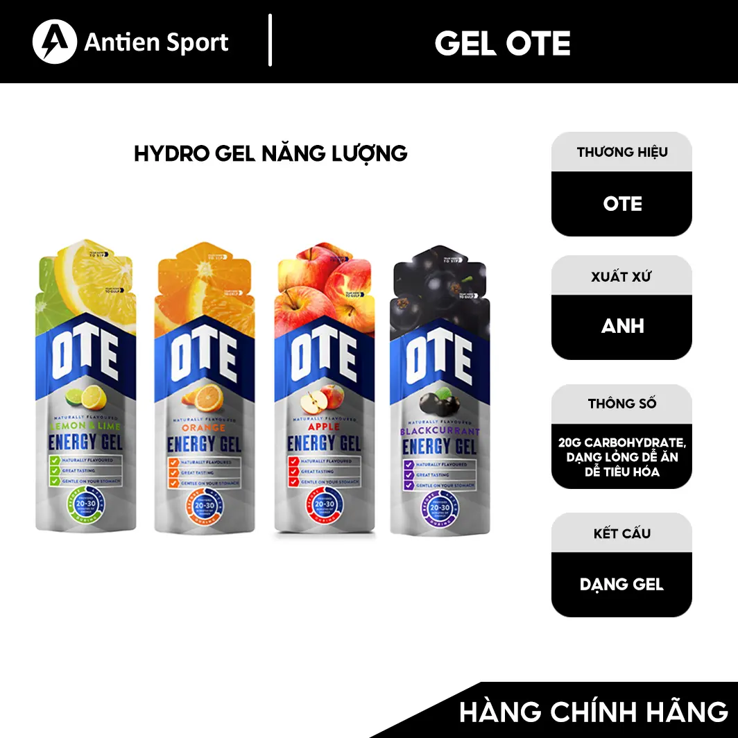 Gel Năng Lượng OTE - Cung Cấp Các Chất Điện Giải Và Bổ Sung Năng Lượng