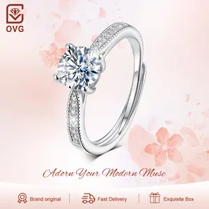 【003 Harga Telah Diperbarui, Segera Pesan】OVG Cincin Wanita Original Dilapisi Platinum Perhiasan Cewek Adjustable Fashion Luxury OGR005-Silver