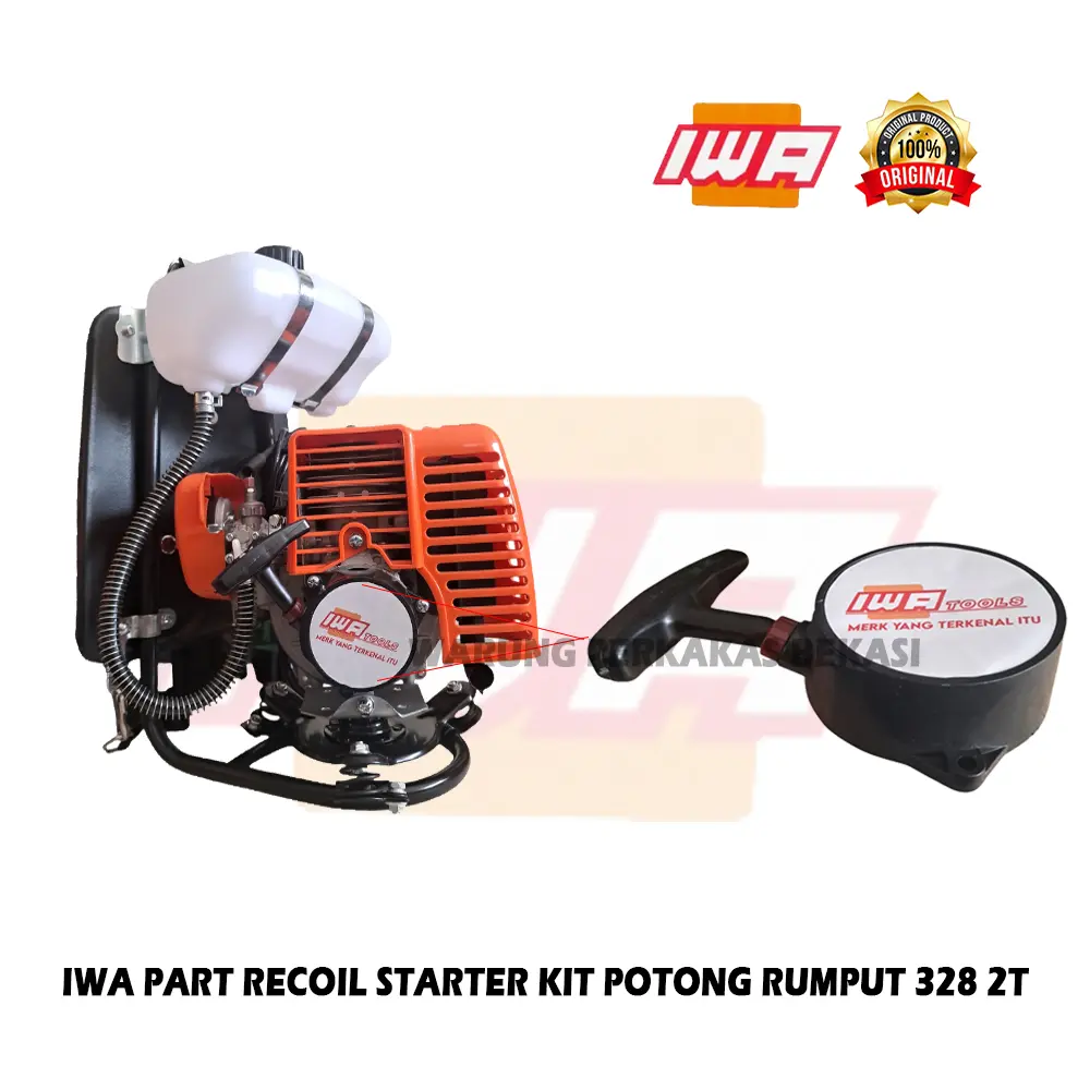 Tarikan Recoil Mesin Potong Rumput 2 Tak Iwa Engkolan Tarik 328 338 2T Assy Good Quality Dan Presisi 3 Lubang Baut