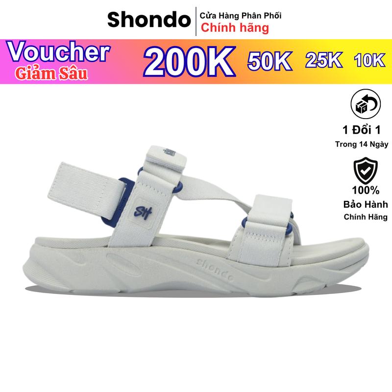 Giày Sandal SHONDO Nam Nữ F8 Ver.2 Thời Trang Êm Ái Màu Xám Rêu Đi Học Đi Chơi F8M2323 đế bằng cao 4cm DéP