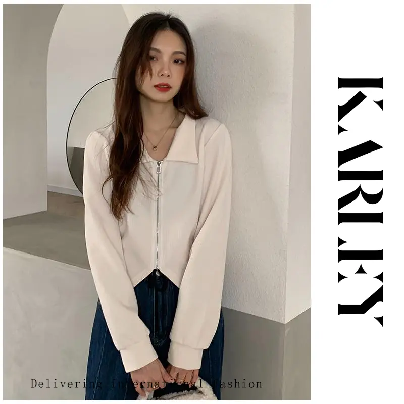 KARLEY Kardigan Wanita Lengan Panjang Atasan Wanita Korea Baju 2022 Model Terbaru