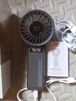 Product Review of GOOJODOQ GFS003 Folding Mini Fan 4000 MAH With Smart LED Screen Display 100 Level Speed - Kipas Mini from D**💕 1