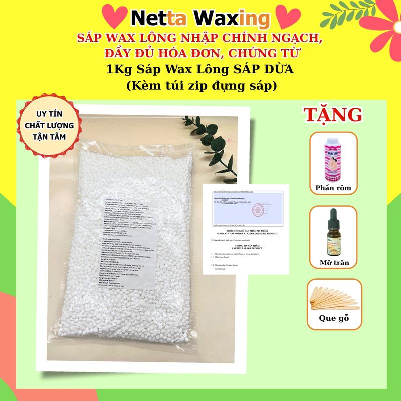 [NHẬP CHÍNH NGẠCH] 1KG Sáp wax lông SÁP DỪA White Wax/Macaron Wax -Wax sạch lông tơ, lông cứng, sáp Waxing thơm Cạo Râu