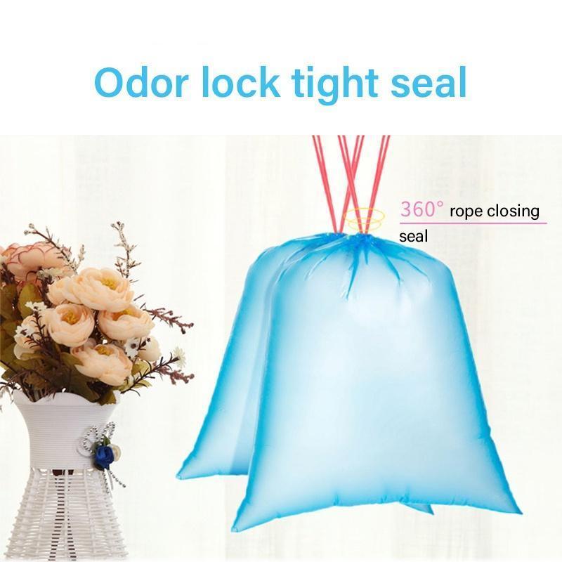 Product Introduction of iDECO Rubbish Plastic Bag Random Color Drawstring Garbage Bag for Home Office Use Supplies 16