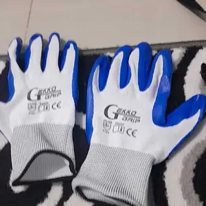 Sarung Tangan Kerja Karet Gekko Latex Hitam Putih Biru Abu Antislip Touchscreen