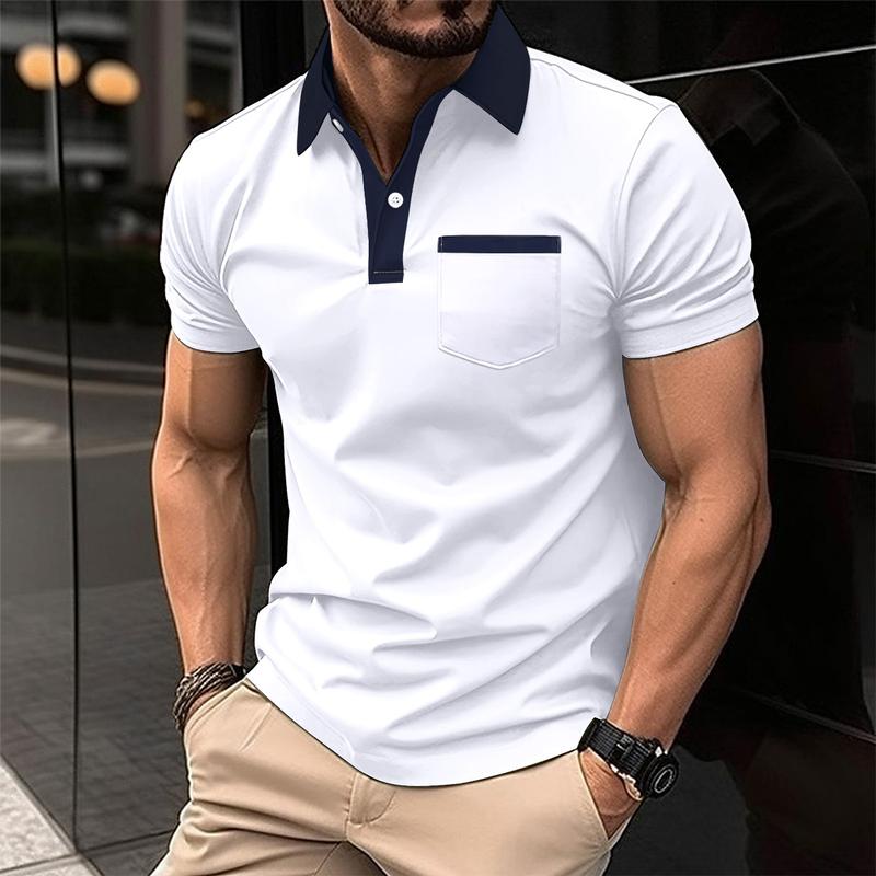 Product Introduction of Summer popular European and American men's casual sports short-sleeved lapel polo shirt 3