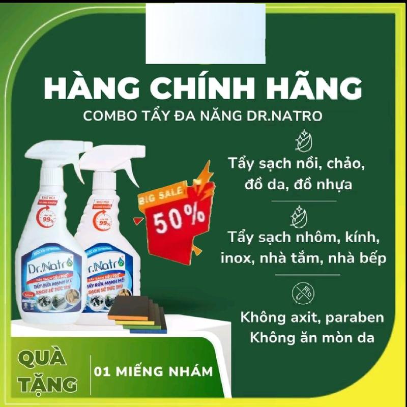 [Combo 2 Chai]Tẩy Đa Năng Dr Natro Tẩy HÀNG VIỆT Sạch Mọi Vết Bẩn Chai 500ml, Làm Sạch... nước  lau  bếp  dầu  mỡ tay nước  tẩy  xoong  nồi