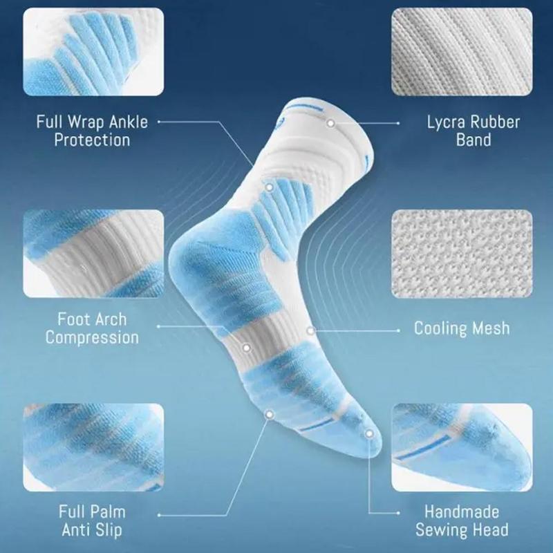 Product Introduction of Basketball Socks Professional Sports Socks Moisture Sports Towel Socks Men Mid-Tube Breathable V0G7 20