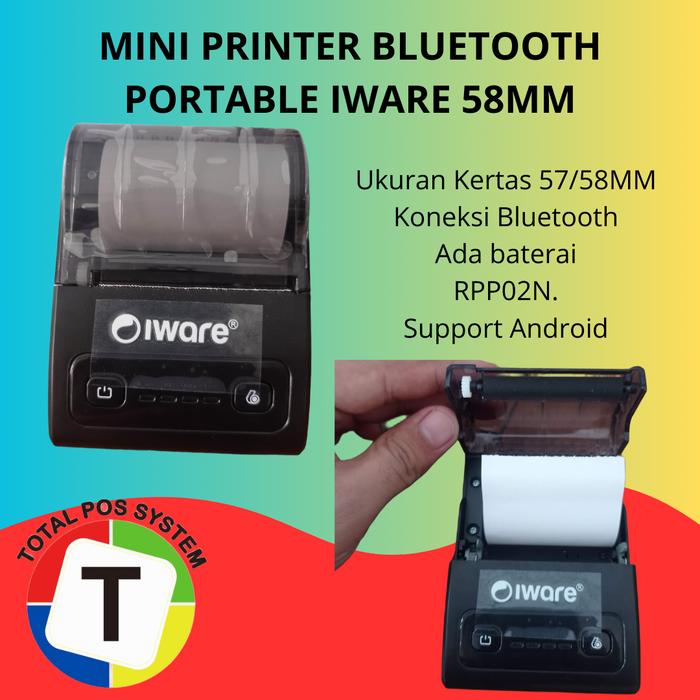 Iware Rpp02n Jual MINI PRINTER THERMAL BLUETOOTH IWARE C58MP - RPP02N - Kota ...