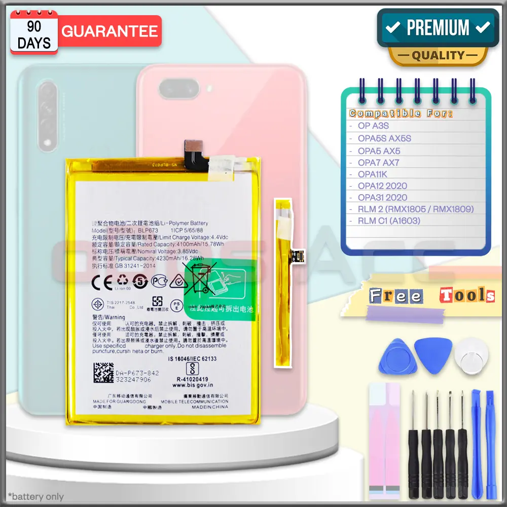 Baterai OP A3S / A5S AX5S / A5 AX5 / A7 / A11K / A12 2020 / A31 2020 BLP673 Battery Batre Batrai HP