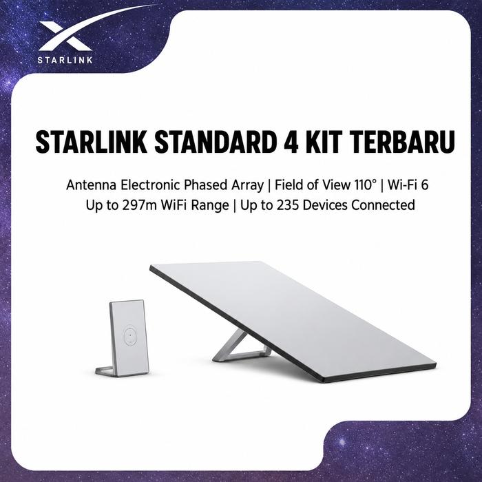 Gambar STARLINK V4X - STARLINK V4 - STARLINK GEN 3 V4 - STARLINK Standard Kit V4 - Wi-Fi 6 Dual Band Router - V4 X DUAL dari Starlink Indonesia Store Kota Administrasi Jakarta Utara Tokopedia