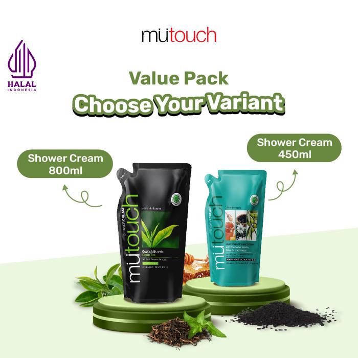 Promo PAKET HEMAT Refill Pouch - Mutouch Goat's Milk Shower Cream 800ml ...