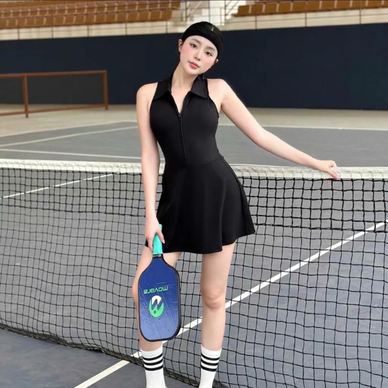  Set Váy Liền Thân Chơi Pickleball Bóng Chuyền Cầu Lông Kèm Mút Có Quần Bảo Hộ P01 Sport Tập Thể Dục Chạy Bộ Top Cho Nữ Size S M L XL Chất Dày Dặn Co Giãn 4 Chiều 