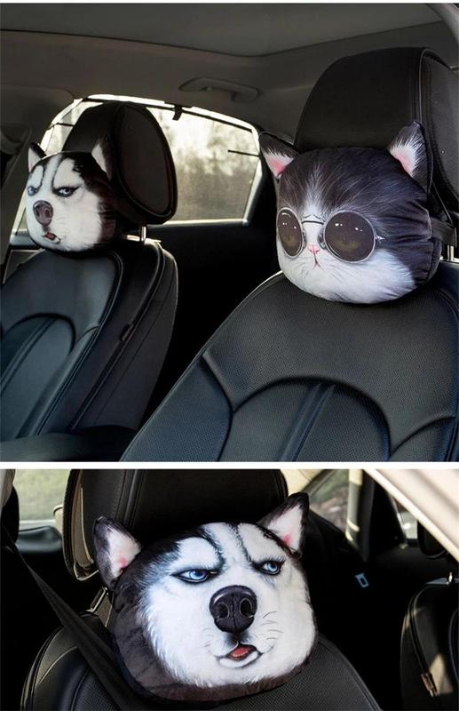 Product Introduction of Car Pillows Headrest Neck Cushion Auto Supplies Car Shoulder Pad Accessories Cervical Cushion Woman Travel 3D Animal Soft Pillow 11