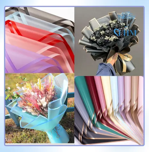 MGM KB05 KB09 KB10 KB27 FLOWER WRAPPING LINE COLOR WATERPROOF KERTAS BUKET PEMBUNGKUS BUNGA Cellophane Gold