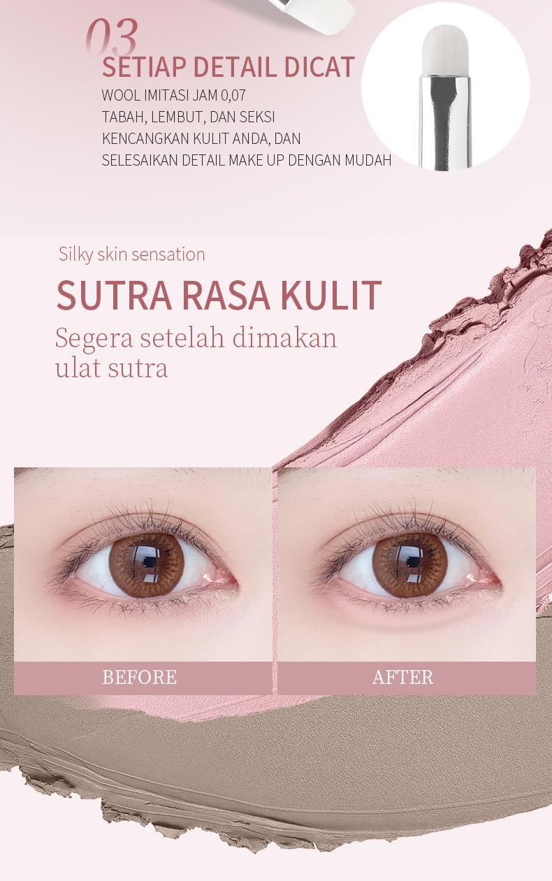 Penyorot bawah mata 2-in-1, tahan air dan tahan keringat, dua ujung, menggabungkan penyorotan dan pencerahan dalam satu.