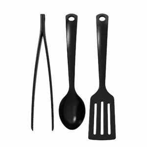 Set Alat Masak Dapur Isi 3pcs (Penjepit,Sendok,Sutil)_Hitam