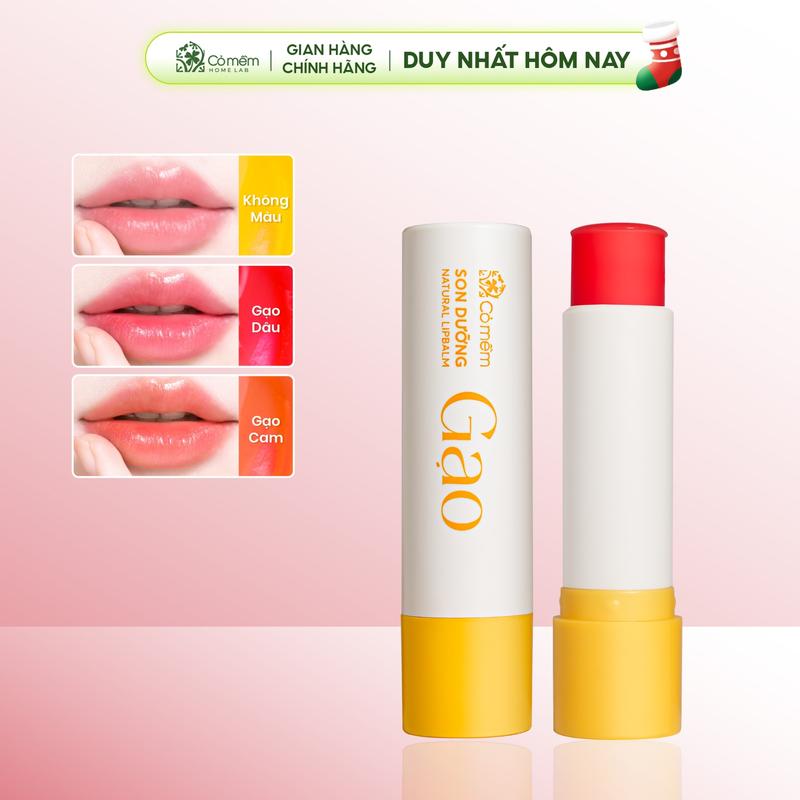  Son Dưỡng Môi Son Dưỡng Gạo Dưỡng Ẩm Mềm Môi Cải Thiện Thâm Môi Cỏ Mềm 