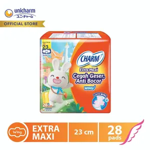 Charm Pembalut Body Fit Extra Maxi 23cm Wing 28 pads