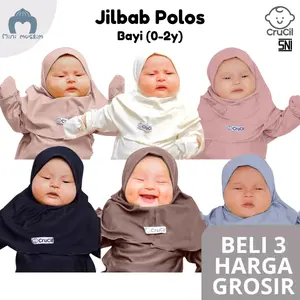 CruCil Jilbab Instan Gamis Polos Bayi (Jipol) - Anak Perempuan - Kerudung - Muslim