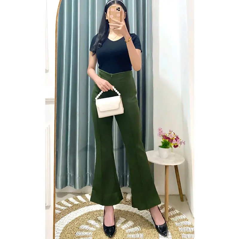 Celana Cutbray Zipper Variasi Cubit // Celana Cutbray Wanita Basic Scuba Premium // Cutbray Zipper Resleting Flare Pant Office Formal 5