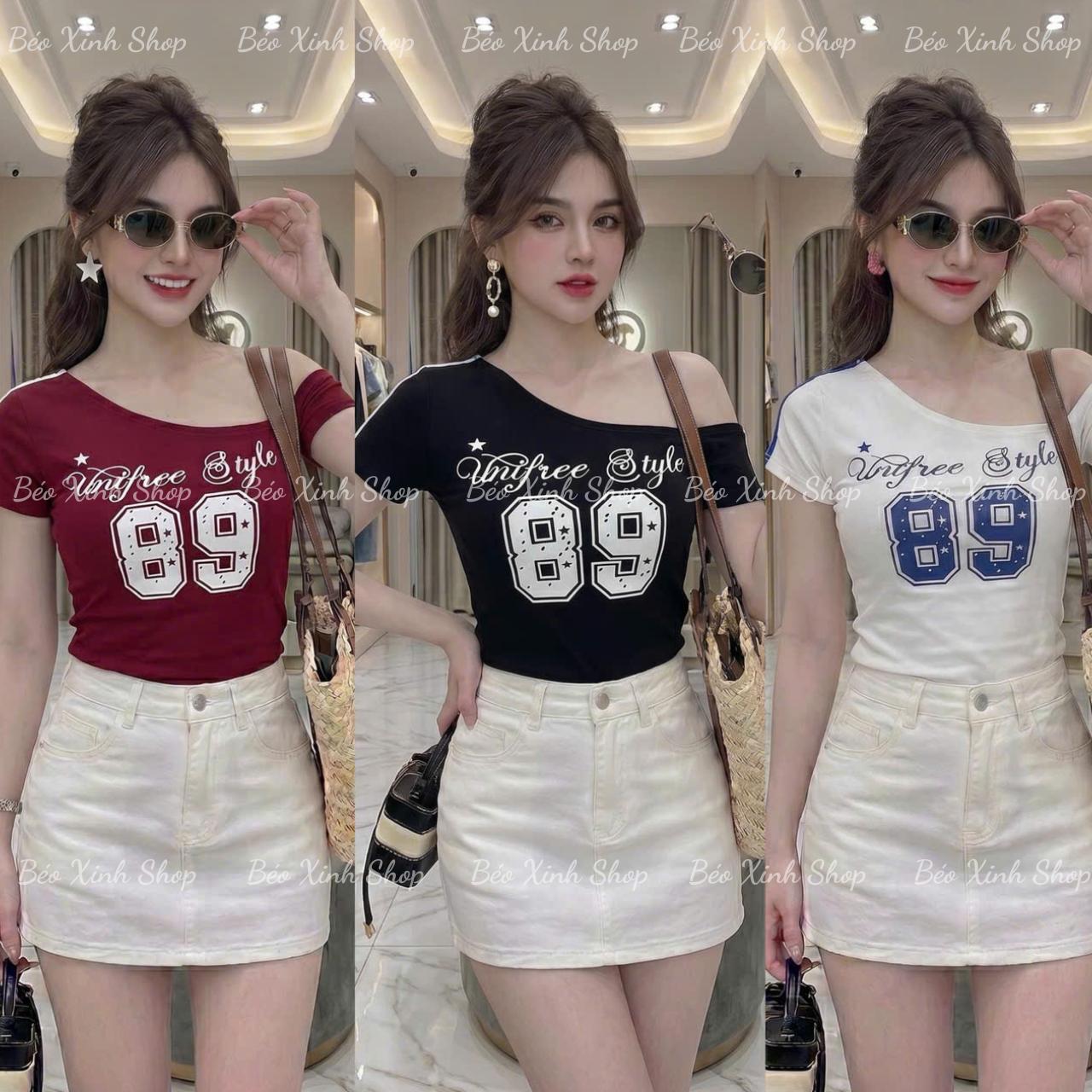 Áo Thun Nữ Trễ Vai Phối Hình In (Chất Borit Cotton Cao Cấp) Mềm Mát Co Giãn 4 Chiều Trẻ Trung Cho Nàng 45–90kg - B.1812