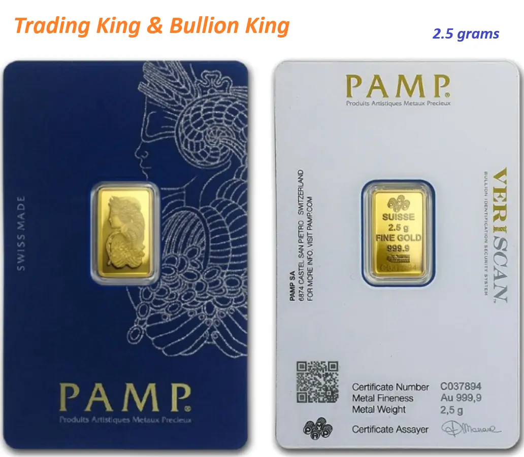 PAMP Gold bar | 2.5 grams | Purity 999.9 | Brand New gold  bar