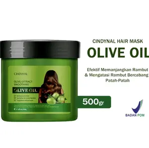 CINDYNAL BPOM Approved Hair Mask Olive Extract Smoothing 500g - Masker Rambut Nutrisi & Melembutkan Teknologi Tinggi