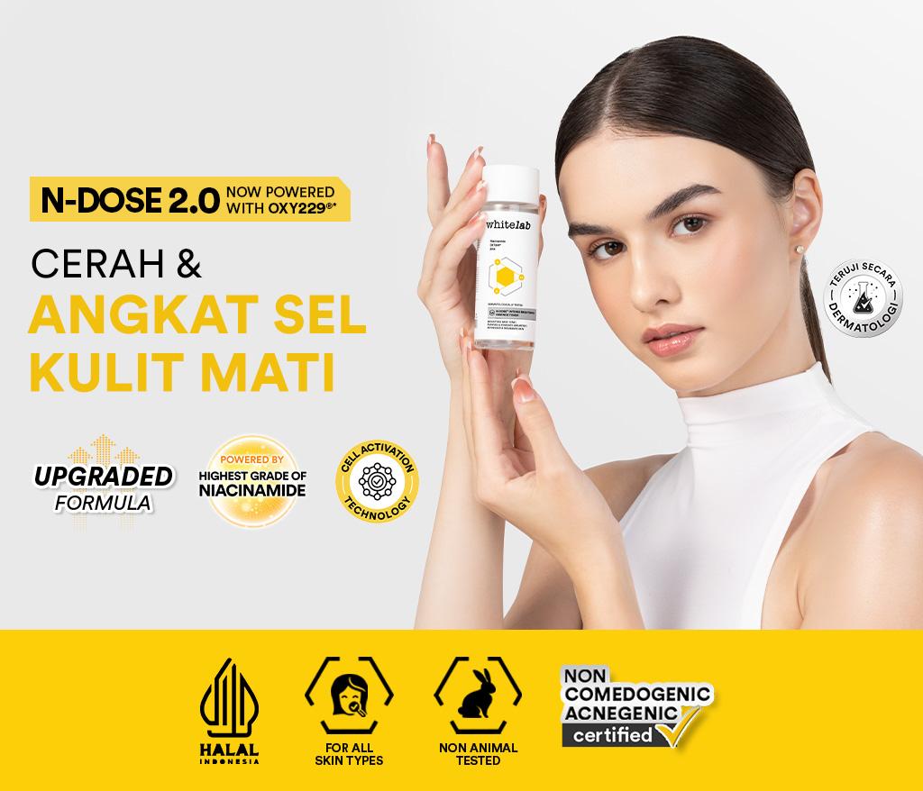 WHITELAB N-DOSE+ 2.0 INTENSIVE BRIGHTENING ESSENCE TONER - TONER PENCERAH WAJAH ANTI KUSAM & MELEMBAPKAN DENGAN AHA [BPOM]