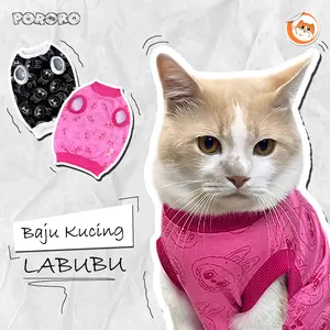 PORORO - T-Shirt Labubu BW 001 Baju Kucing Pororo