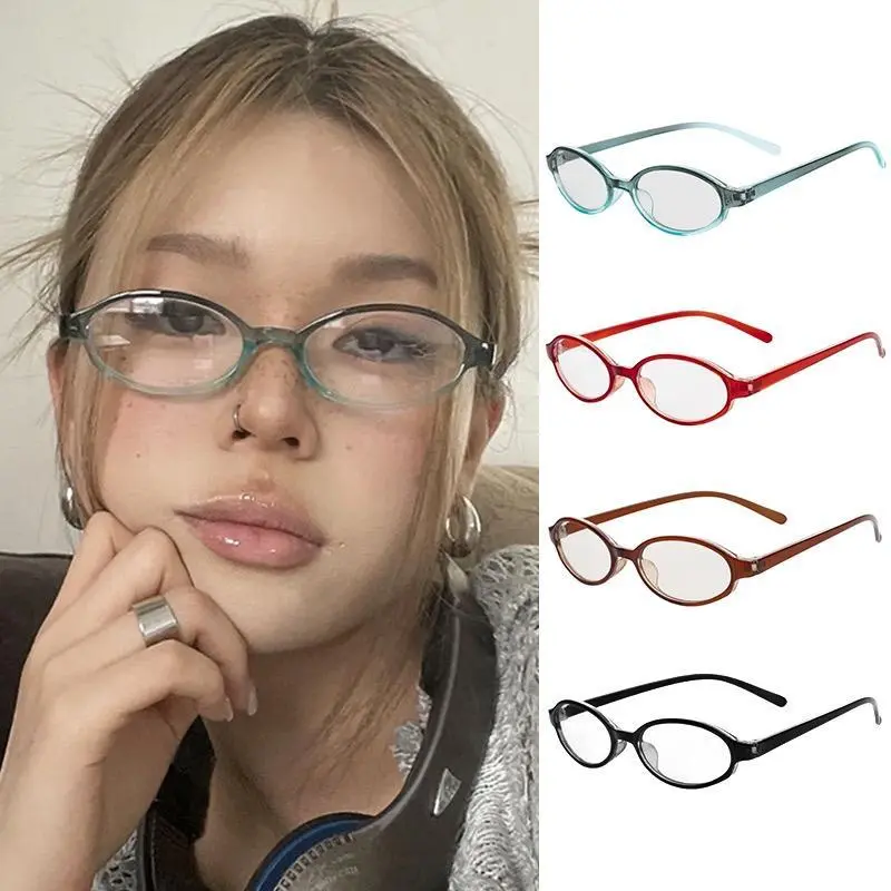 GS Kacamata Bingkai Kecil Wanita Retro Jepang dan Korea Ins Eropa dan Amerika Gradient Color Optical Glass K41