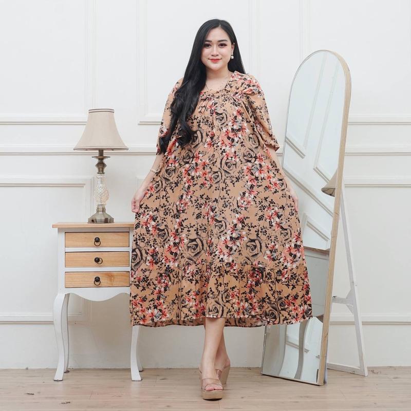 Daster Wanita Fuji Aliyaa Jumbo Motif Bunga Daster Fuji Karet Nyaman remaja 6
