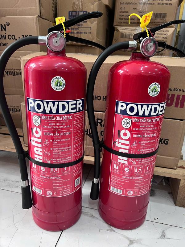 Combo 2 bình bột chữa cháy 4kg, có tem Kiểm định PCCC - chuyên dụng cho nhà ở, cửa hàng kinh doanh nhỏ + TẶNG 01 bộ Tiêu lệnh chữa cháy+ Nội quy, Cấm lửa, Cấm hút thuốc PCCC bình xịt chữa cháy