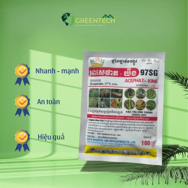 (COMBO 10 GÓI) túi đựng phân bón lá Acephat King gói 100gram chuẩn nhâp Cambodia. 0